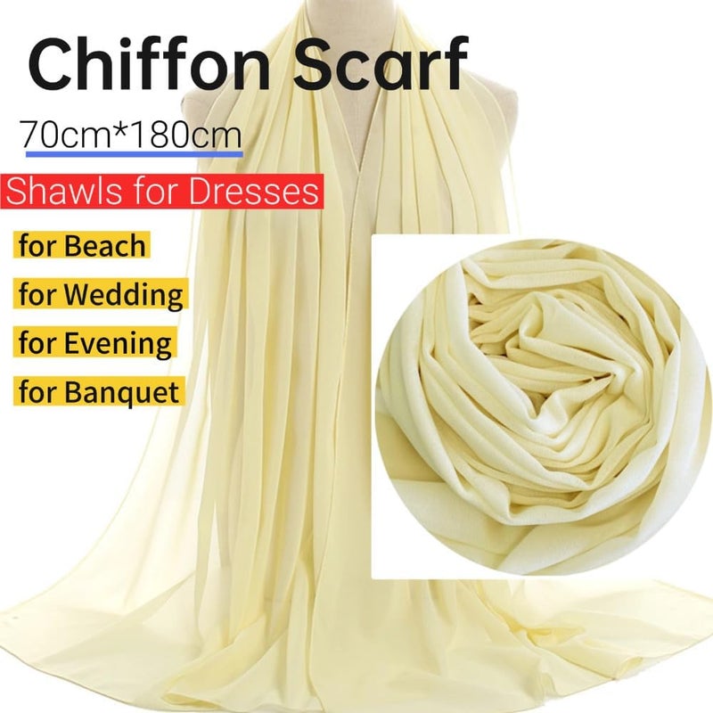 Harewom Chiffon Hijab for Women Sheer Shawl and Wraps for Wedding Bridal Scarves Summer Lightweight Sun-proof Scarf - Image 2